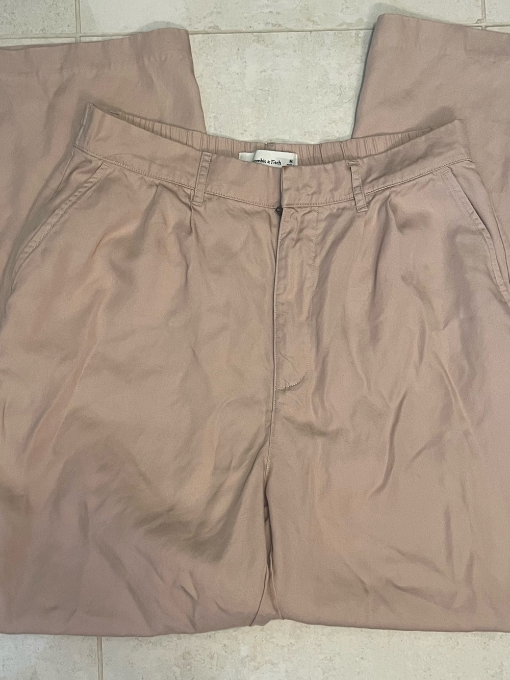 Abercrombie & Fitch Women’s M Wide Leg Trouser Blush Pink
